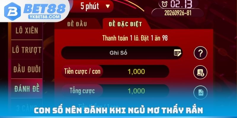 Con số nên đánh khi ngủ mơ thấy rắn