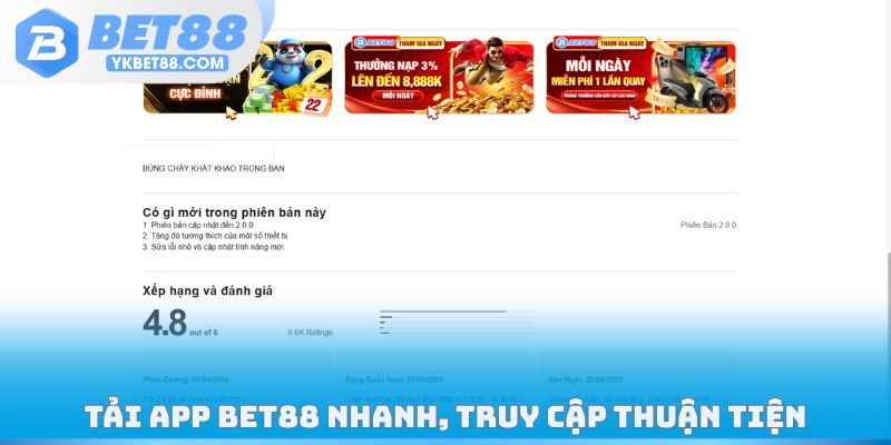 Tải app Bet88 nhanh, truy cập thuận tiện